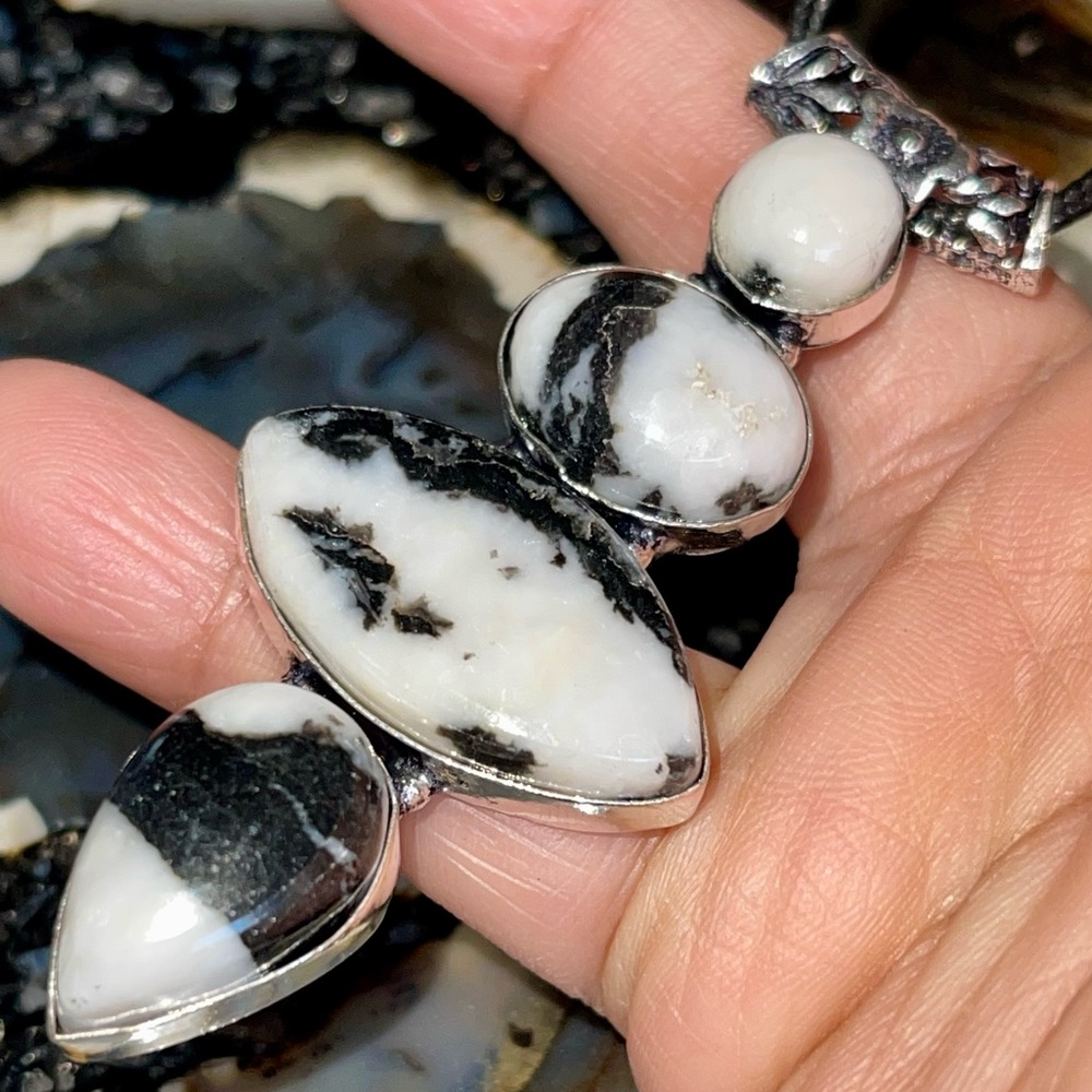 White Buffalo Turquoise Pendant 3” - Picture 13 of 17